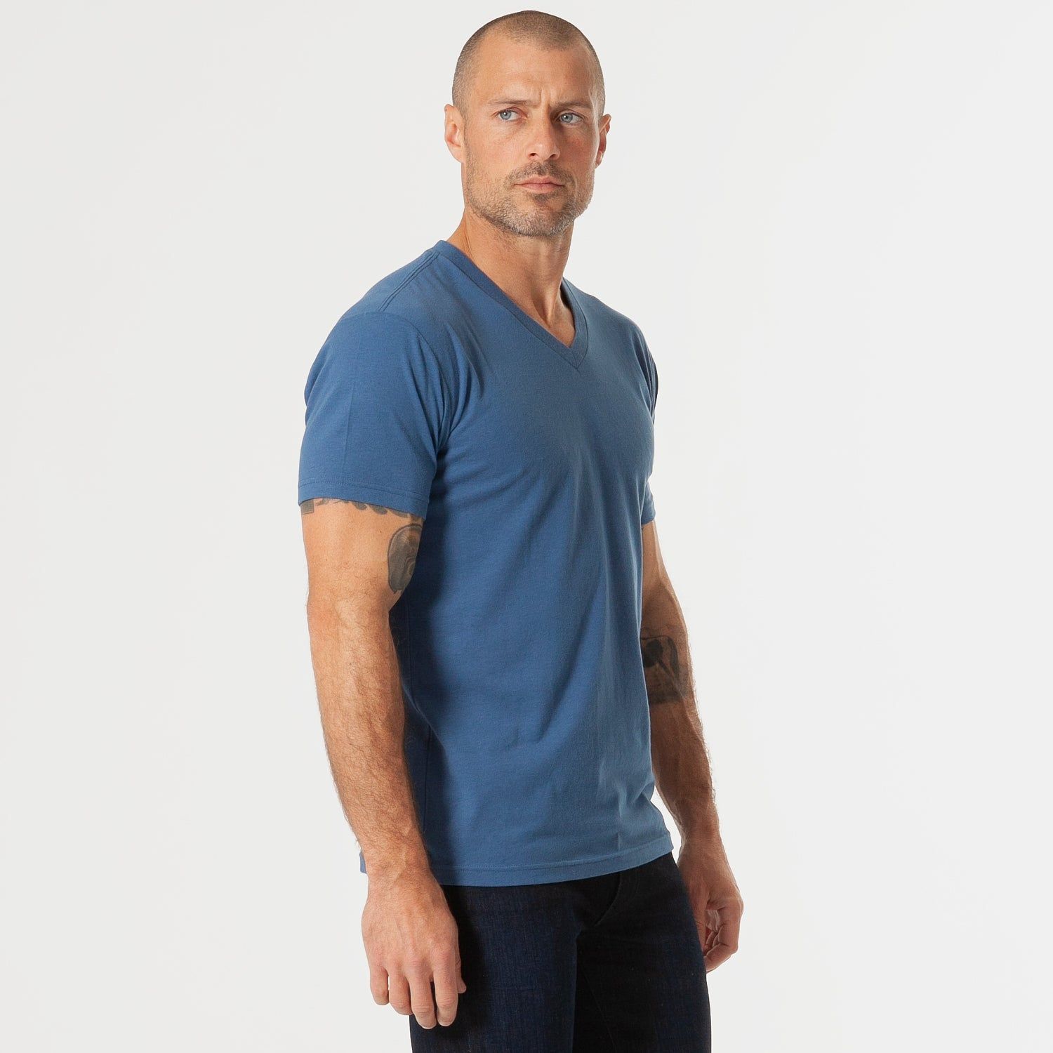Stone Blue V-Neck Tee sold by True Classic product image thumbnail 4