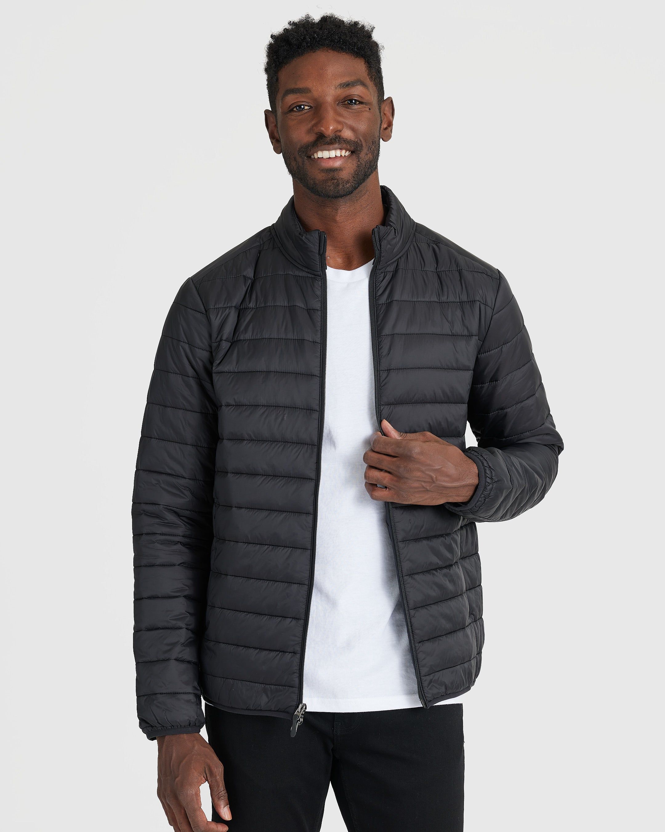 Black Puffer Jacket sold by True Classic