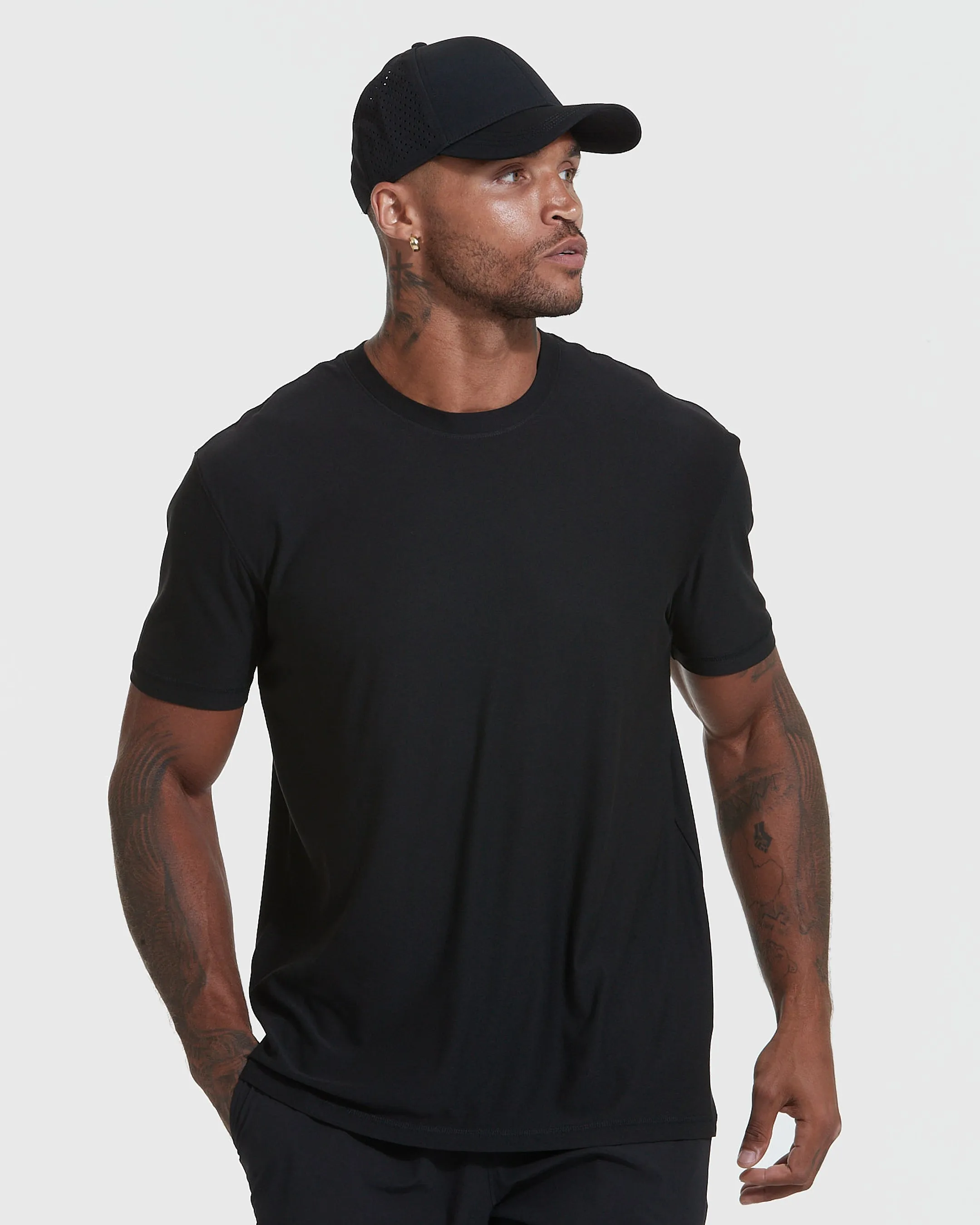 Black Active Crew Neck Tee sold by True Classic