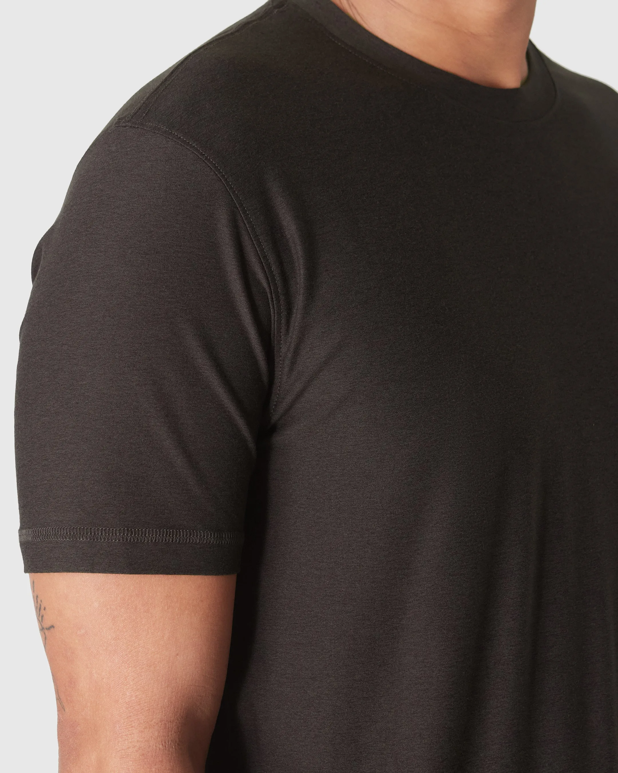 Dark Heather Cocoa Active Crew Neck Tee sold by True Classic product image thumbnail 5