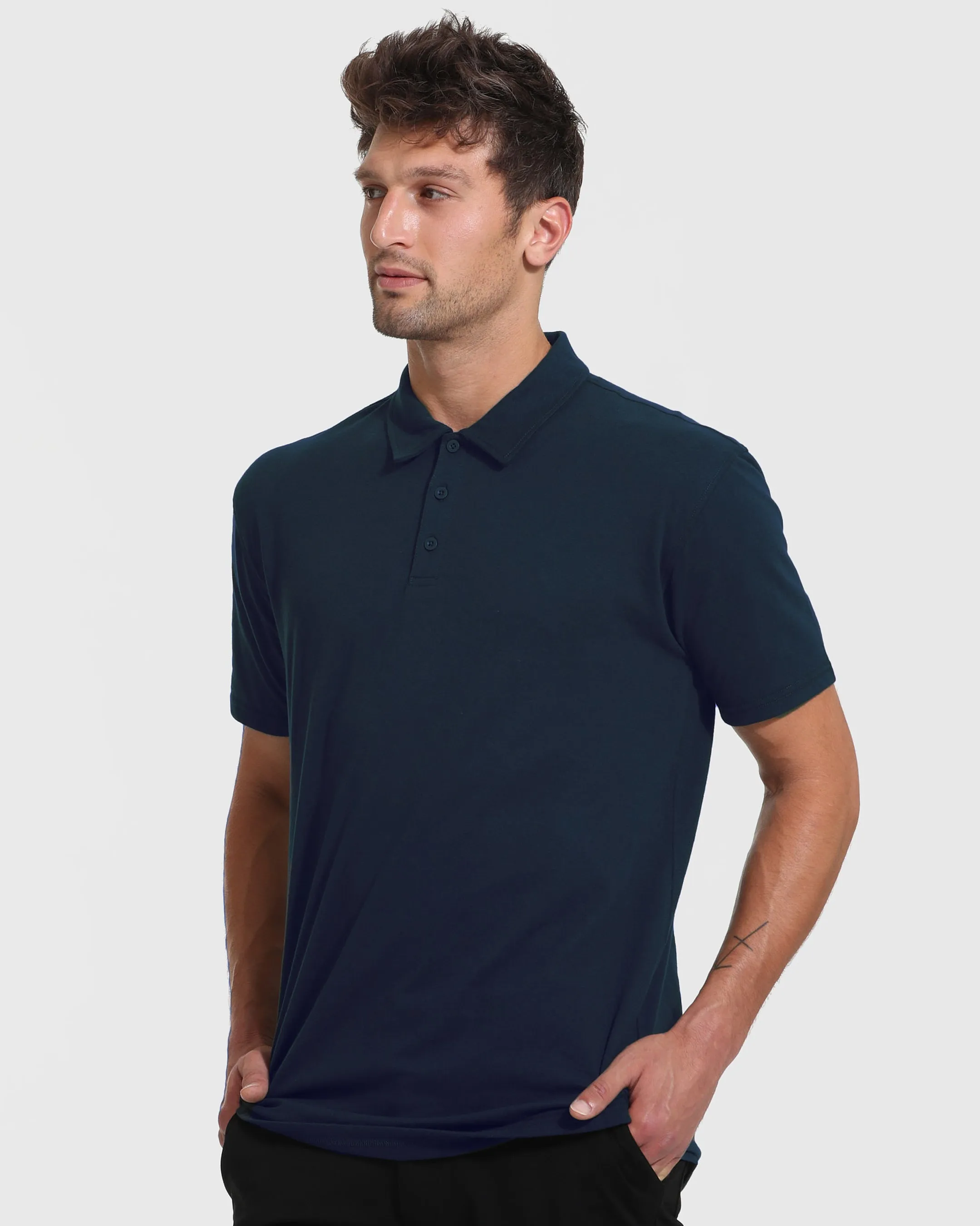 Navy Short Sleeve Tall Polo sold by True Classic product image thumbnail 3