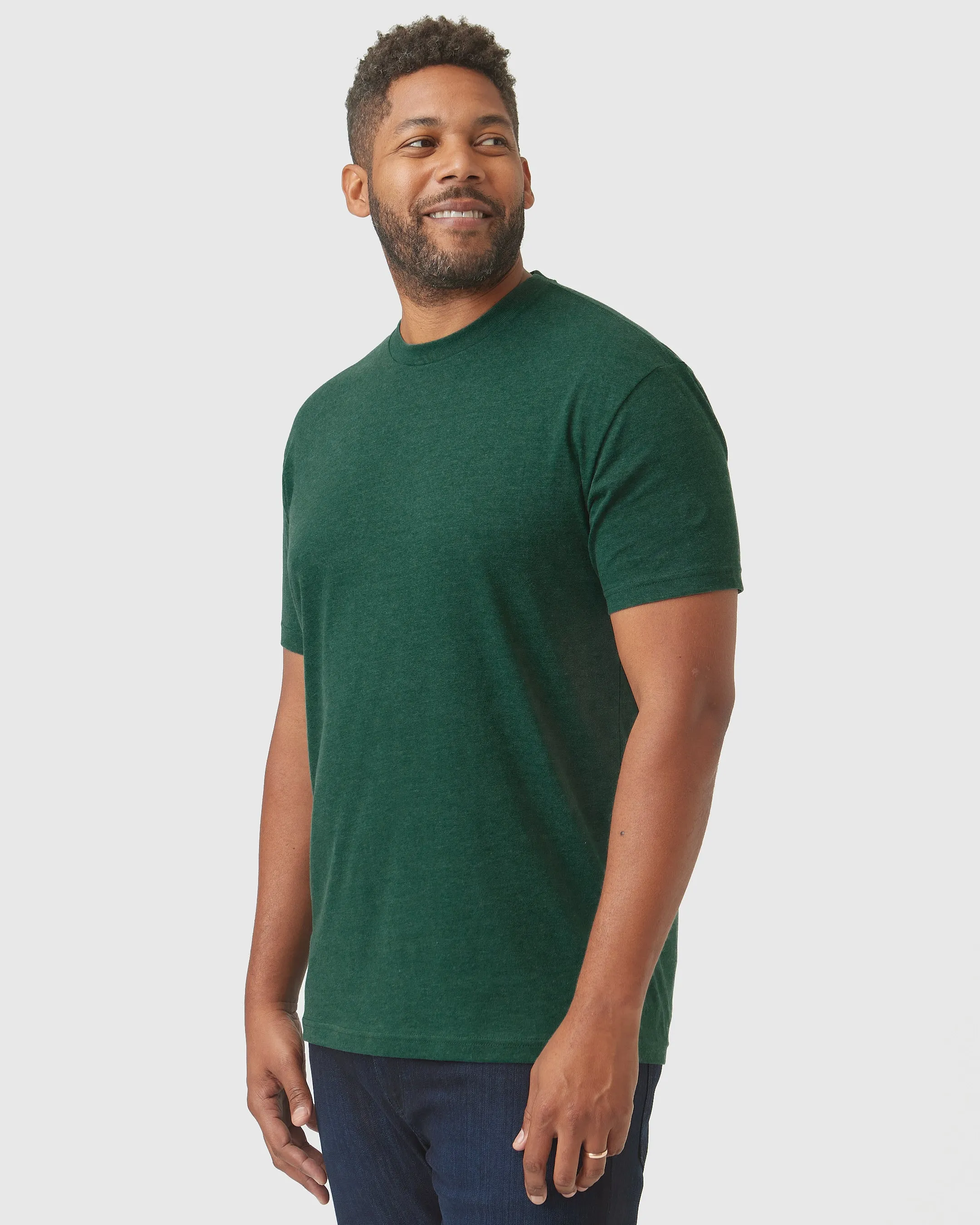 Evergreen Heather Short Sleeve Crew Neck Tee sold by True Classic product image thumbnail 4