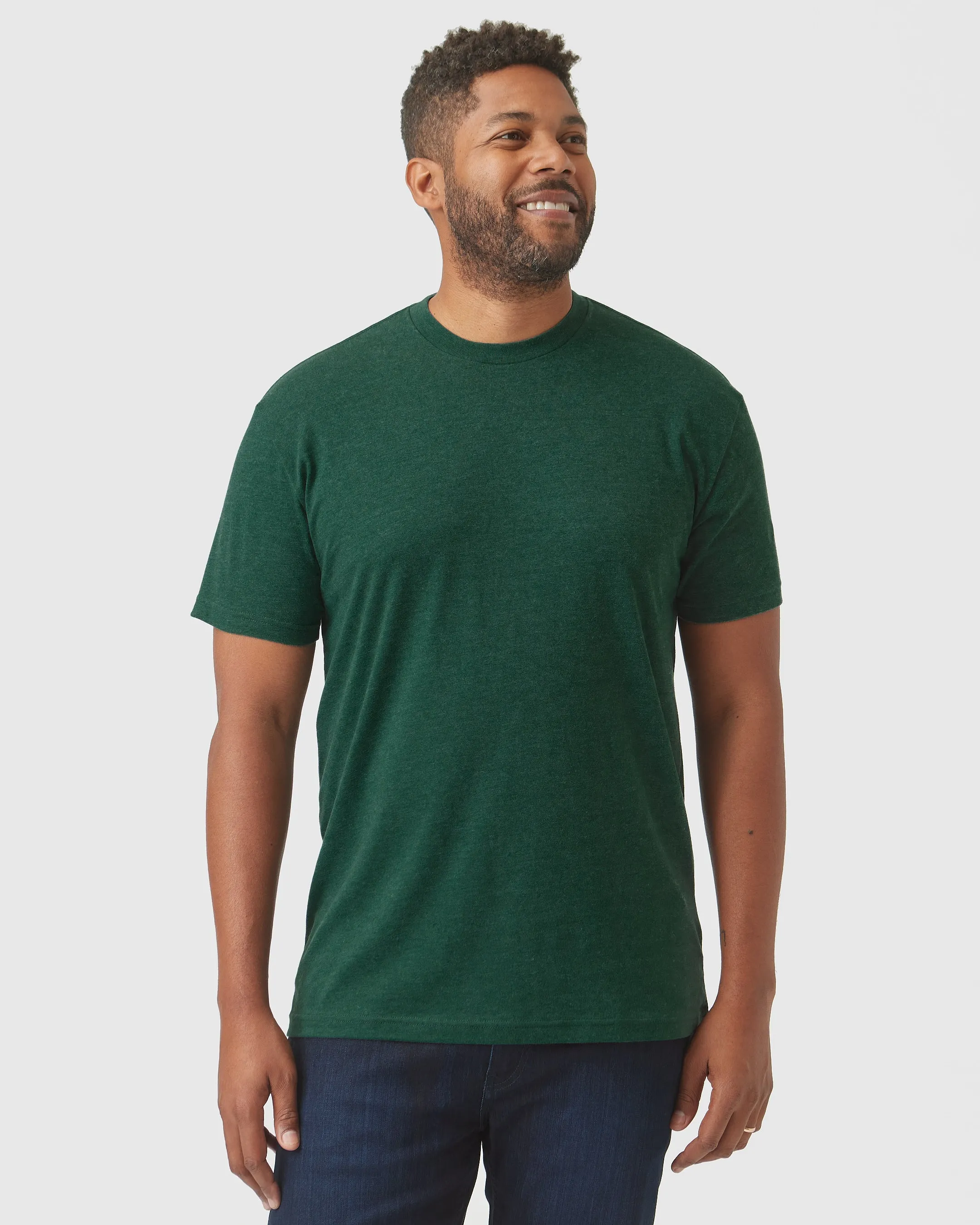 Evergreen Heather Short Sleeve Crew Neck Tee sold by True Classic