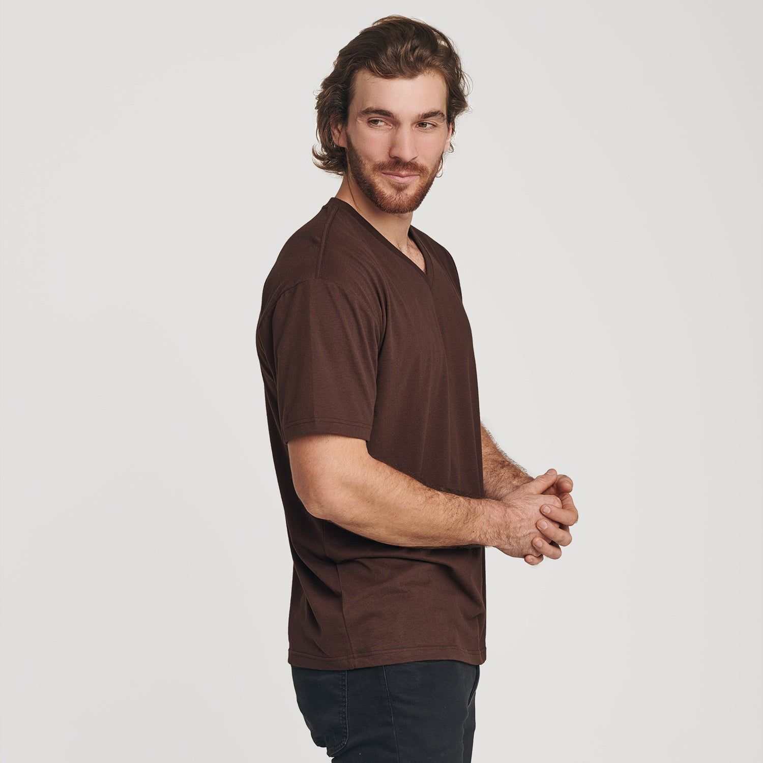 Coffee V-Neck T-Shirt sold by True Classic product image thumbnail 4