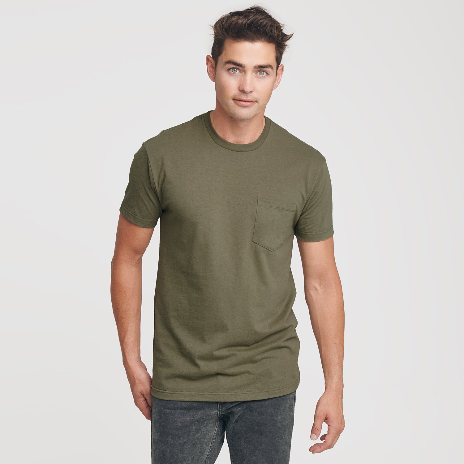 Military Green Pocket Crew Tee sold by True Classic