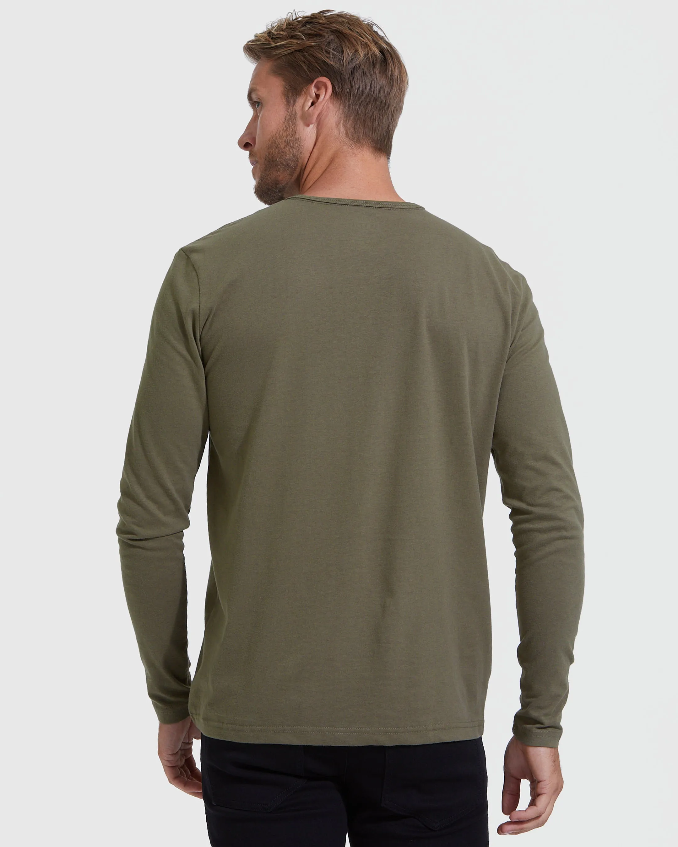 Military Green Classic Long Sleeve Henley sold by True Classic product image thumbnail 4