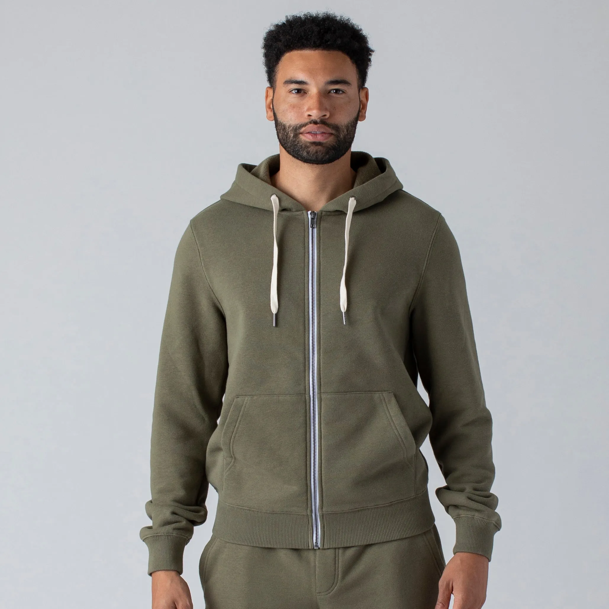Military Green Fleece Zip Hoodie and Jogger Set sold by True Classic product image thumbnail 2