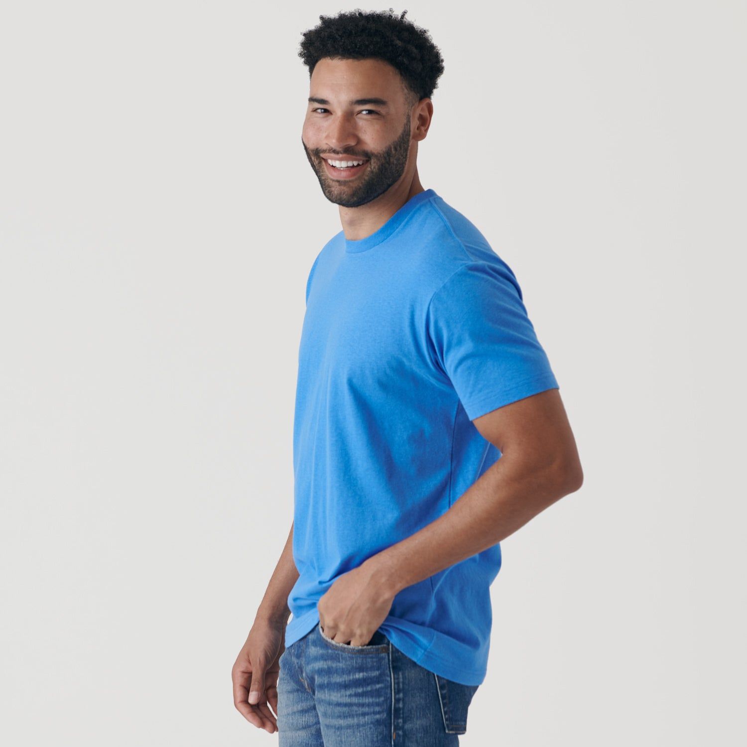 Periwinkle Blue Crew Neck T-Shirt sold by True Classic product image thumbnail 4