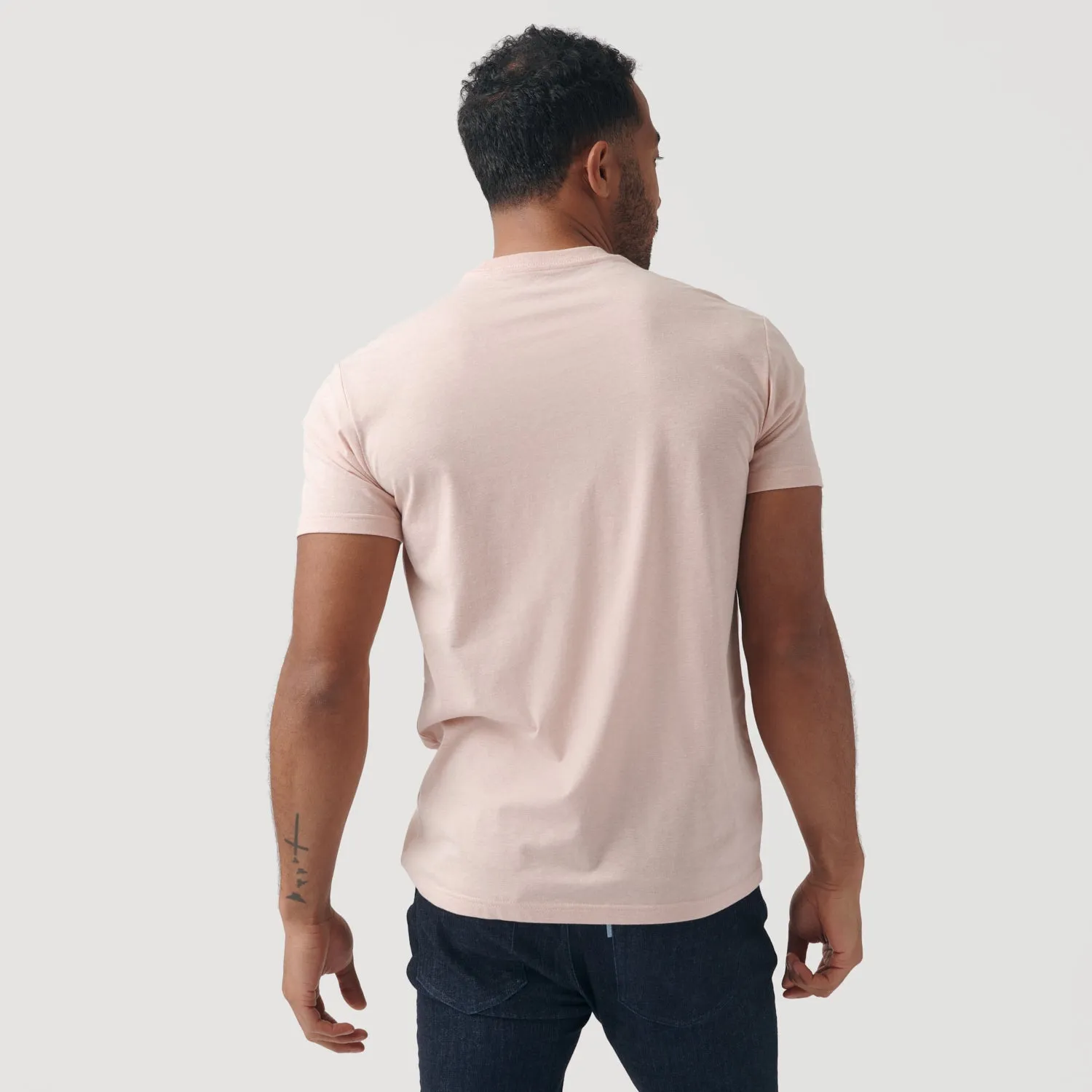 Heather Dusty Pink Short Sleeve Crew Neck Tee sold by True Classic product image thumbnail 3