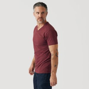 Heather Burgundy V-Neck T-Shirt sold by True Classic