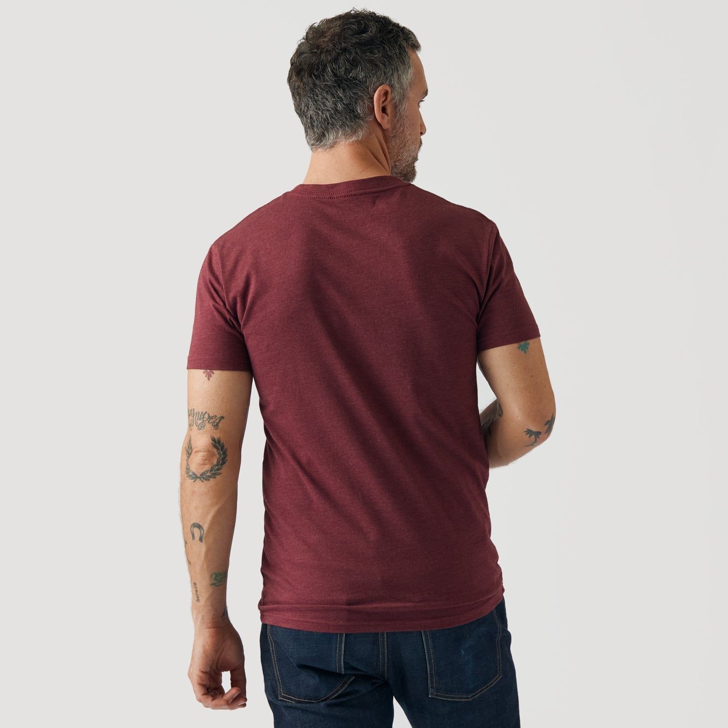 Heather Burgundy V-Neck T-Shirt sold by True Classic product image thumbnail 3