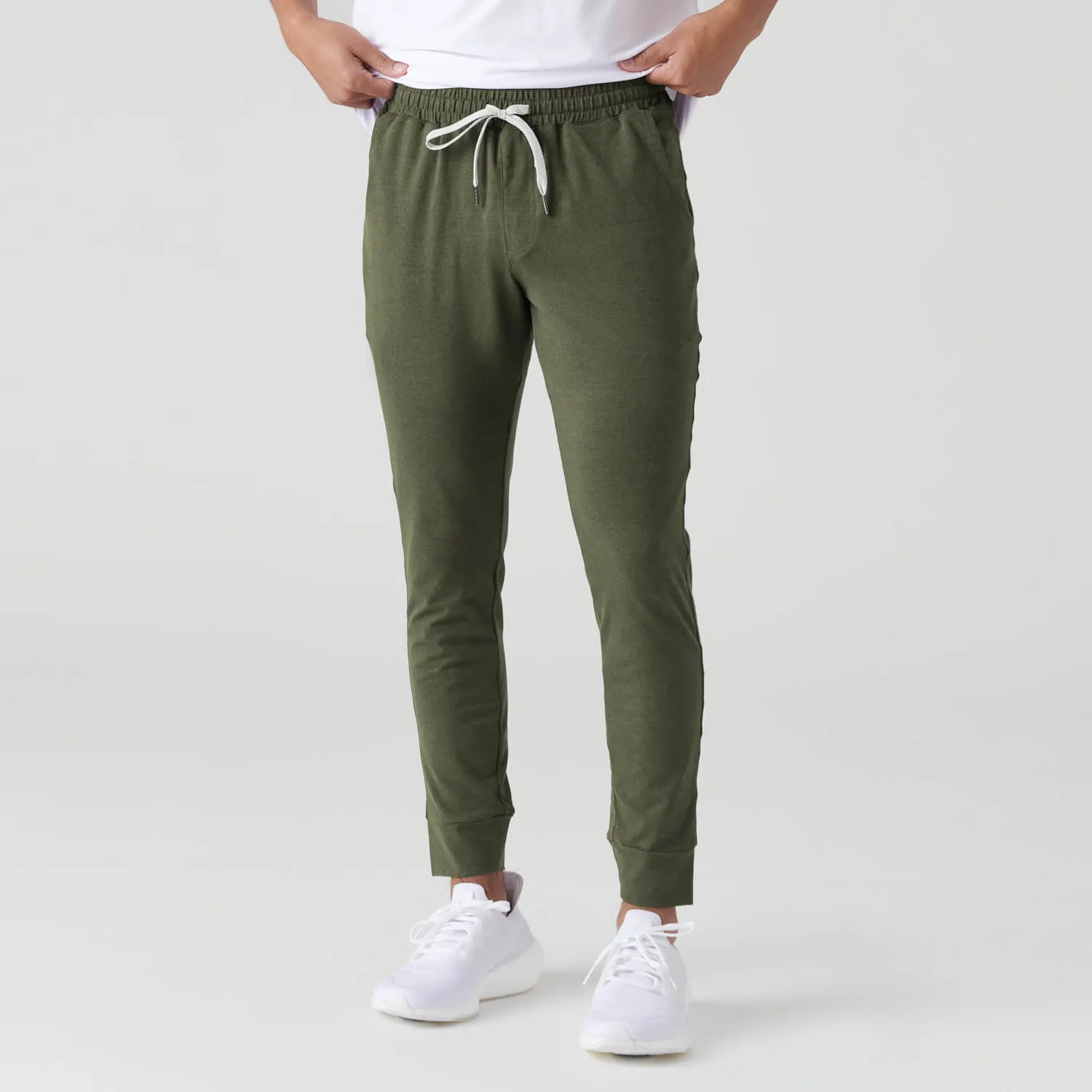 Dark Heather Military Green Active Joggers sold by True Classic
