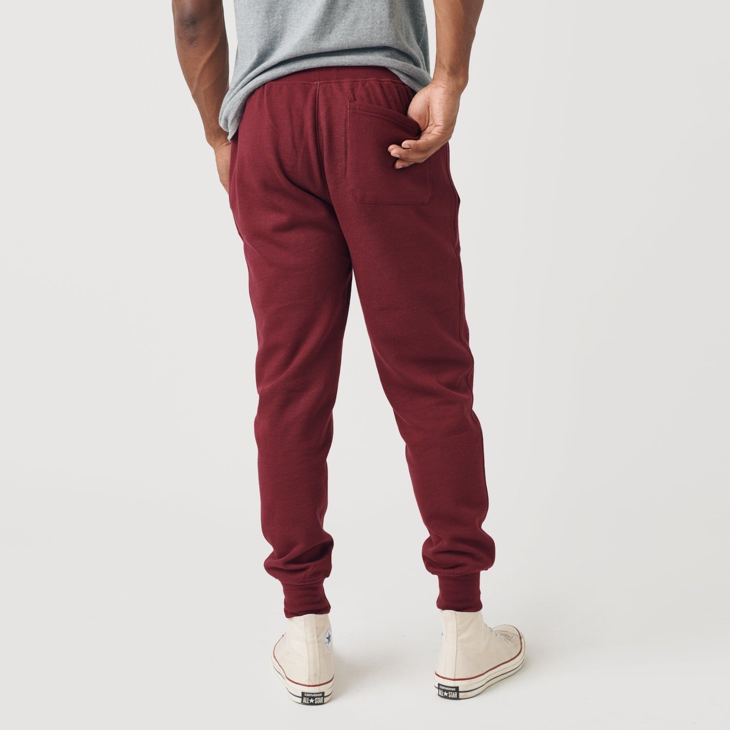 Burgundy Fleece Joggers sold by True Classic product image thumbnail 3