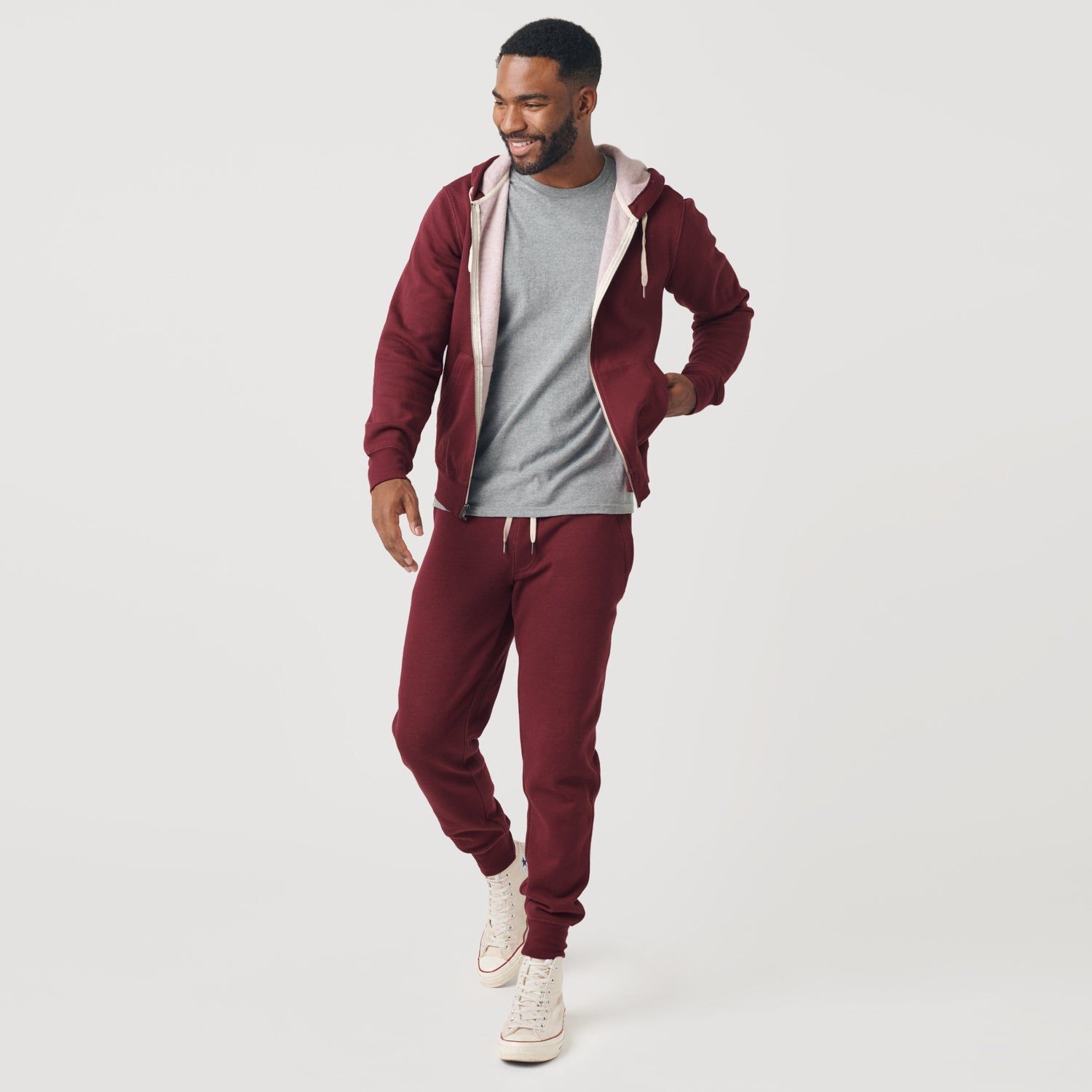 Burgundy Fleece Joggers sold by True Classic product image thumbnail 5
