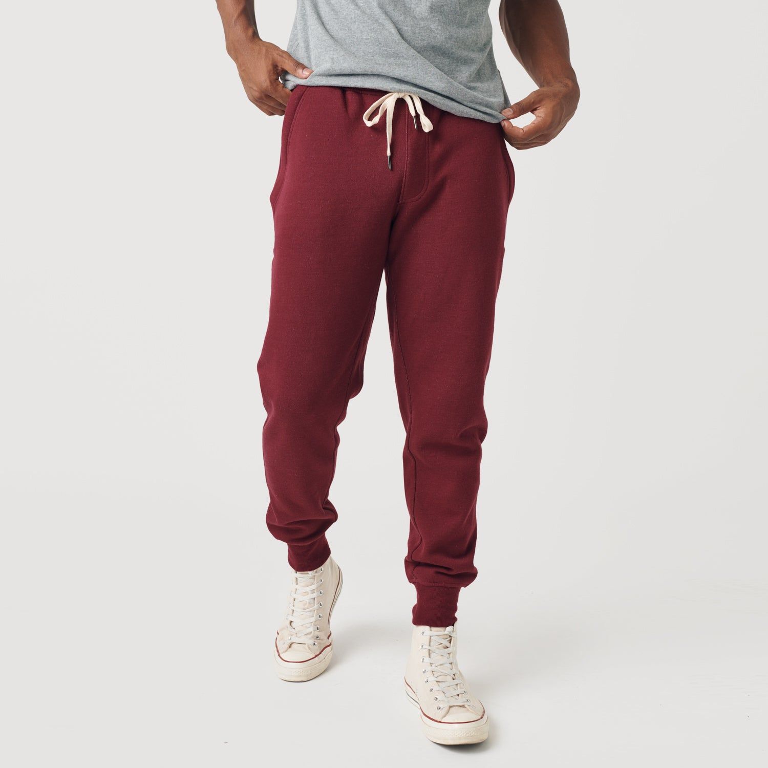 Burgundy Fleece Joggers sold by True Classic