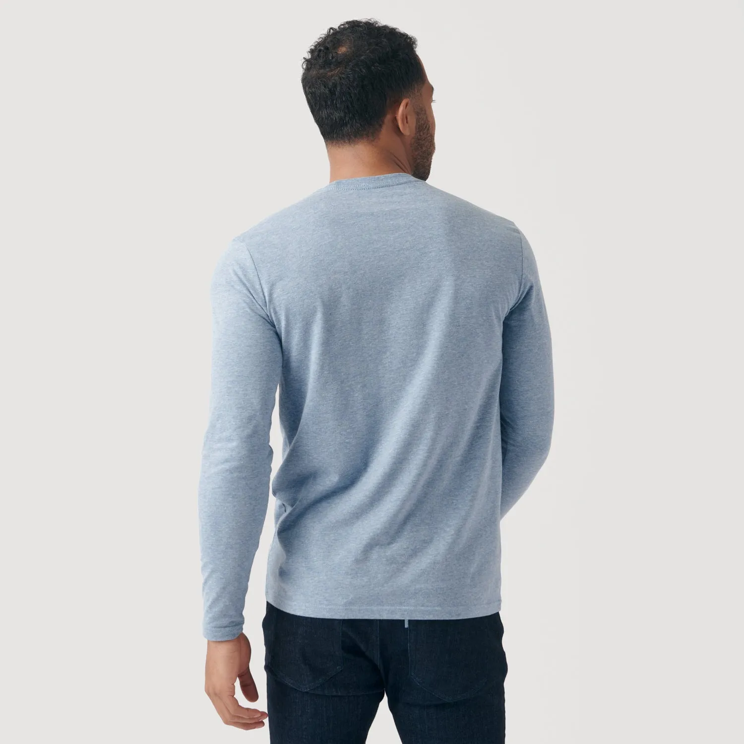 Heather Indigo Classic Long Sleeve Crew Neck sold by True Classic product image thumbnail 3