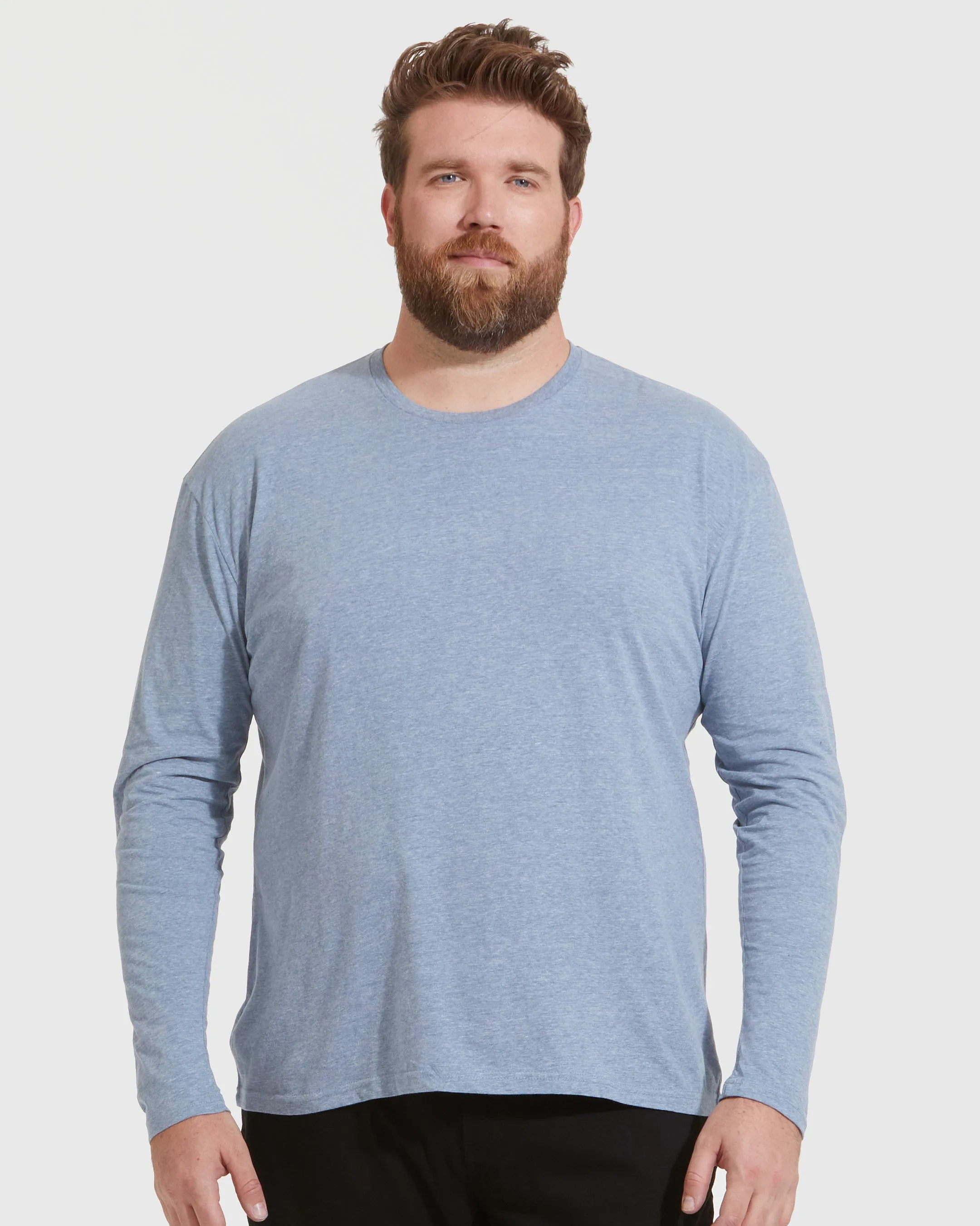 Heather Indigo Classic Long Sleeve Crew Neck sold by True Classic product image thumbnail 5