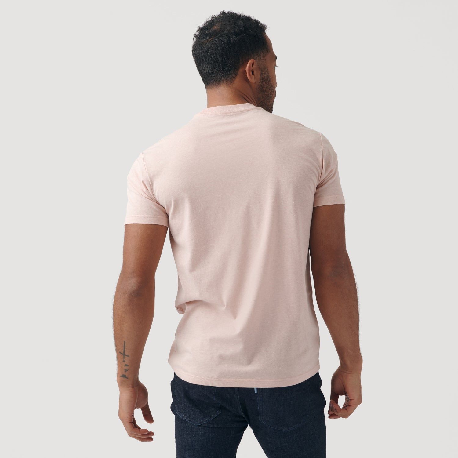 Heather Dusty Pink Crew Neck T-Shirt sold by True Classic product image thumbnail 3