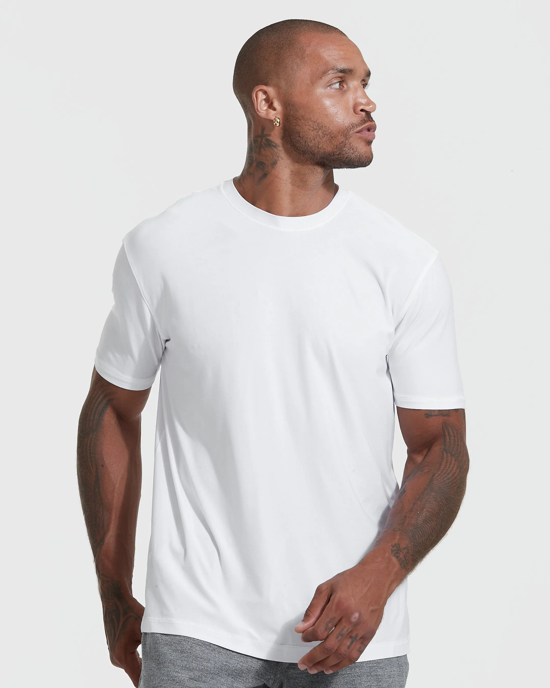 White Active Crew Neck Tee sold by True Classic