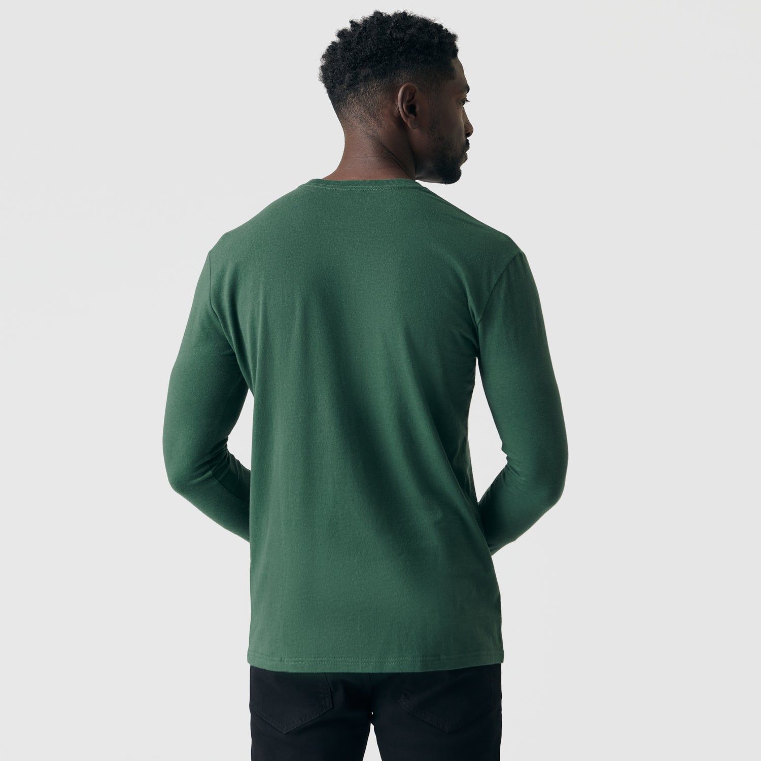 Hunter Green Long Sleeve Crew Neck sold by True Classic product image thumbnail 3