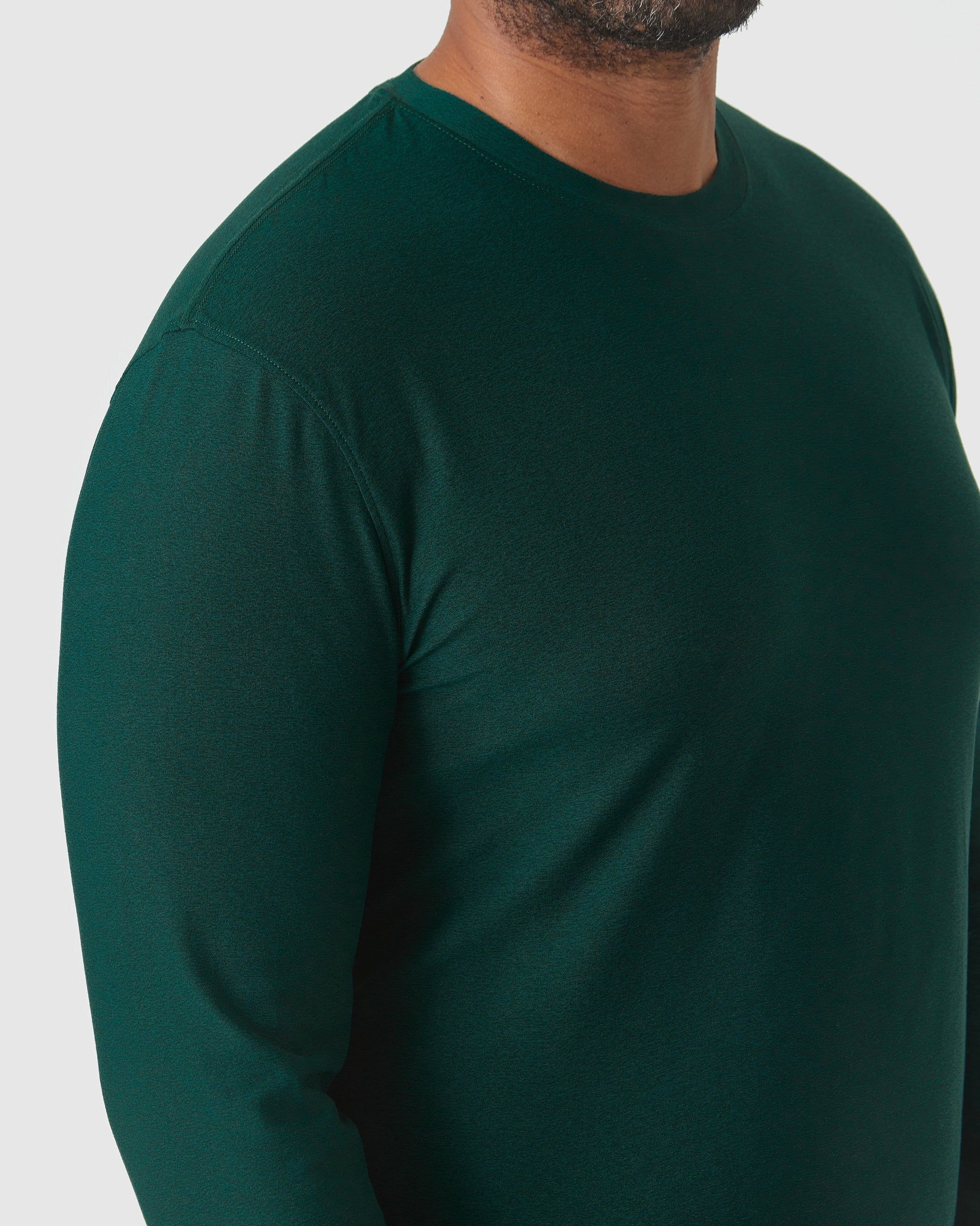 Evergreen Heather Active Long Sleeve Crew T-Shirt sold by True Classic product image thumbnail 5