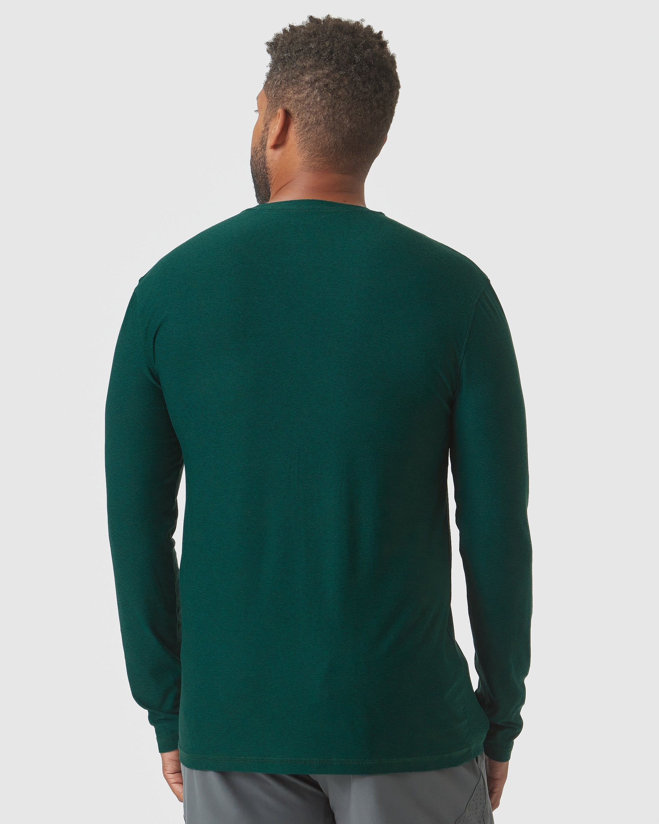 Evergreen Heather Active Long Sleeve Crew T-Shirt sold by True Classic product image thumbnail 3