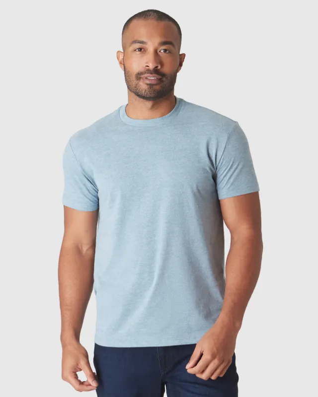 Heather Sapphire Classic Short Sleeve Crew Neck T-Shirt sold by True Classic