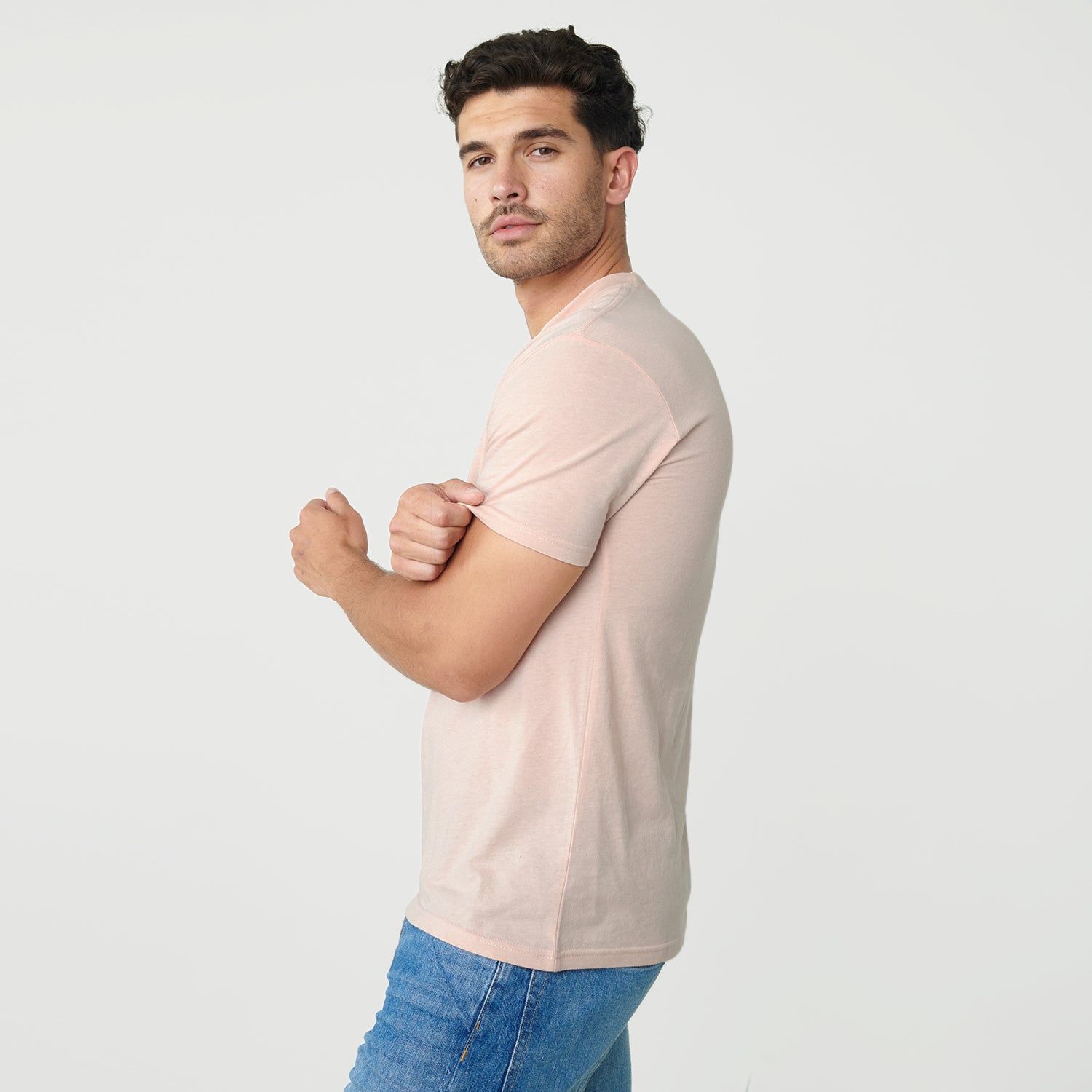 Dusty Pink Crew Neck T-Shirt sold by True Classic product image thumbnail 4