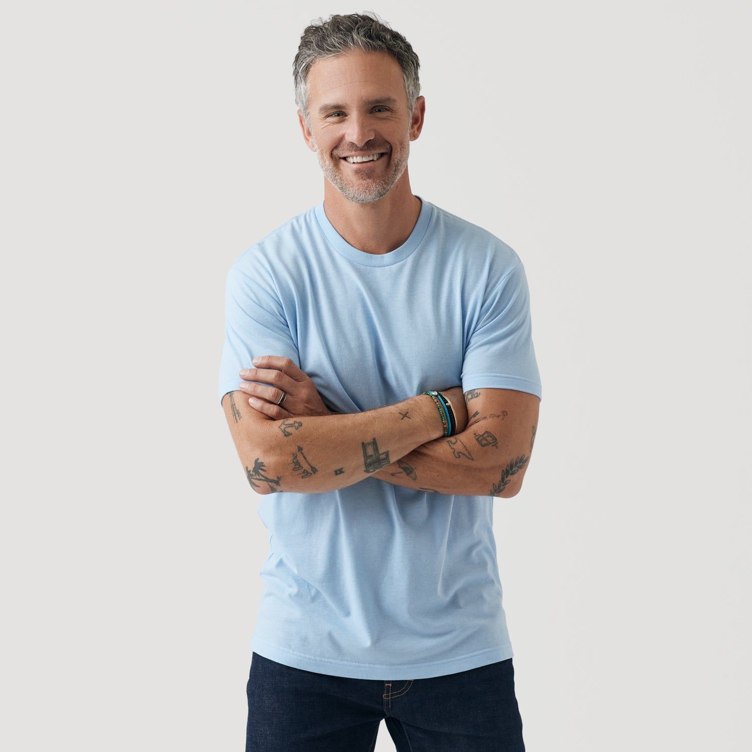 Oxford Blue Crew Neck T-Shirt sold by True Classic