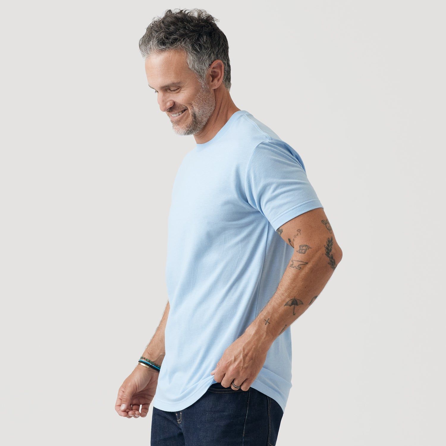 Oxford Blue Crew Neck T-Shirt sold by True Classic product image thumbnail 4