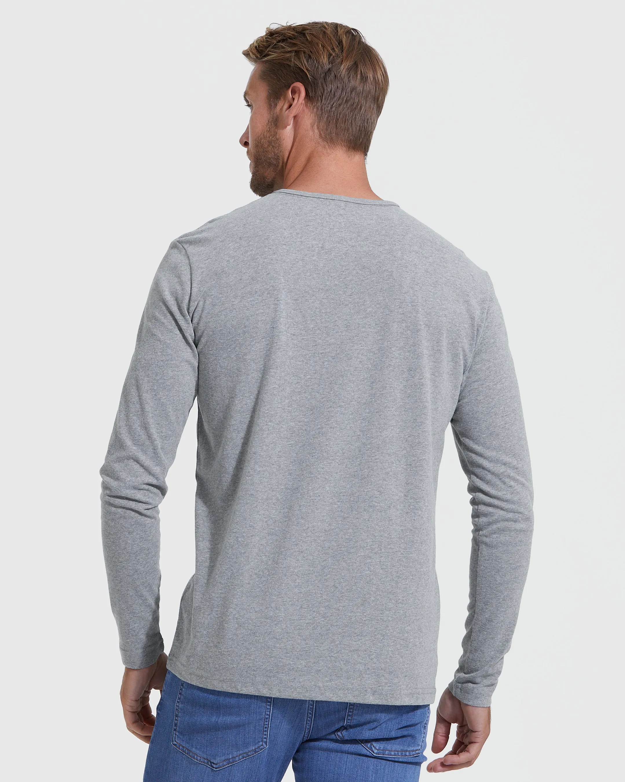 Heather Gray Classic Long Sleeve Henley sold by True Classic product image thumbnail 4