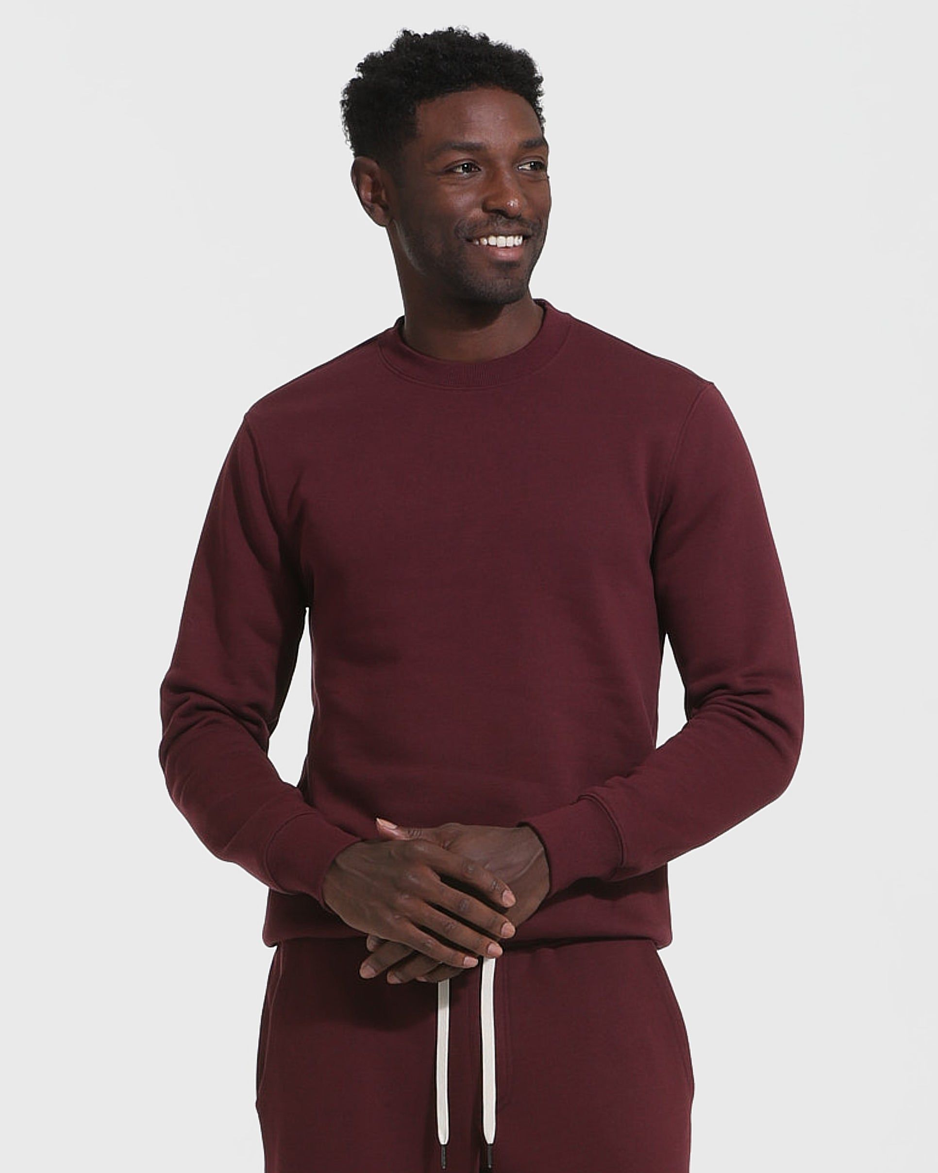 Mahogany Fleece French Terry Pullover Crew Sweatshirt sold by True Classic