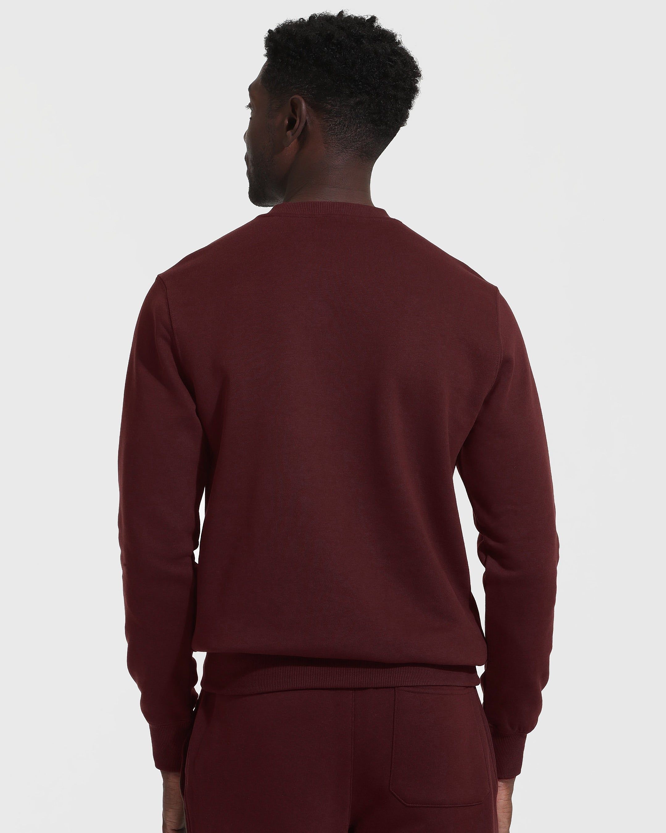 Mahogany Fleece French Terry Pullover Crew Sweatshirt sold by True Classic product image thumbnail 4