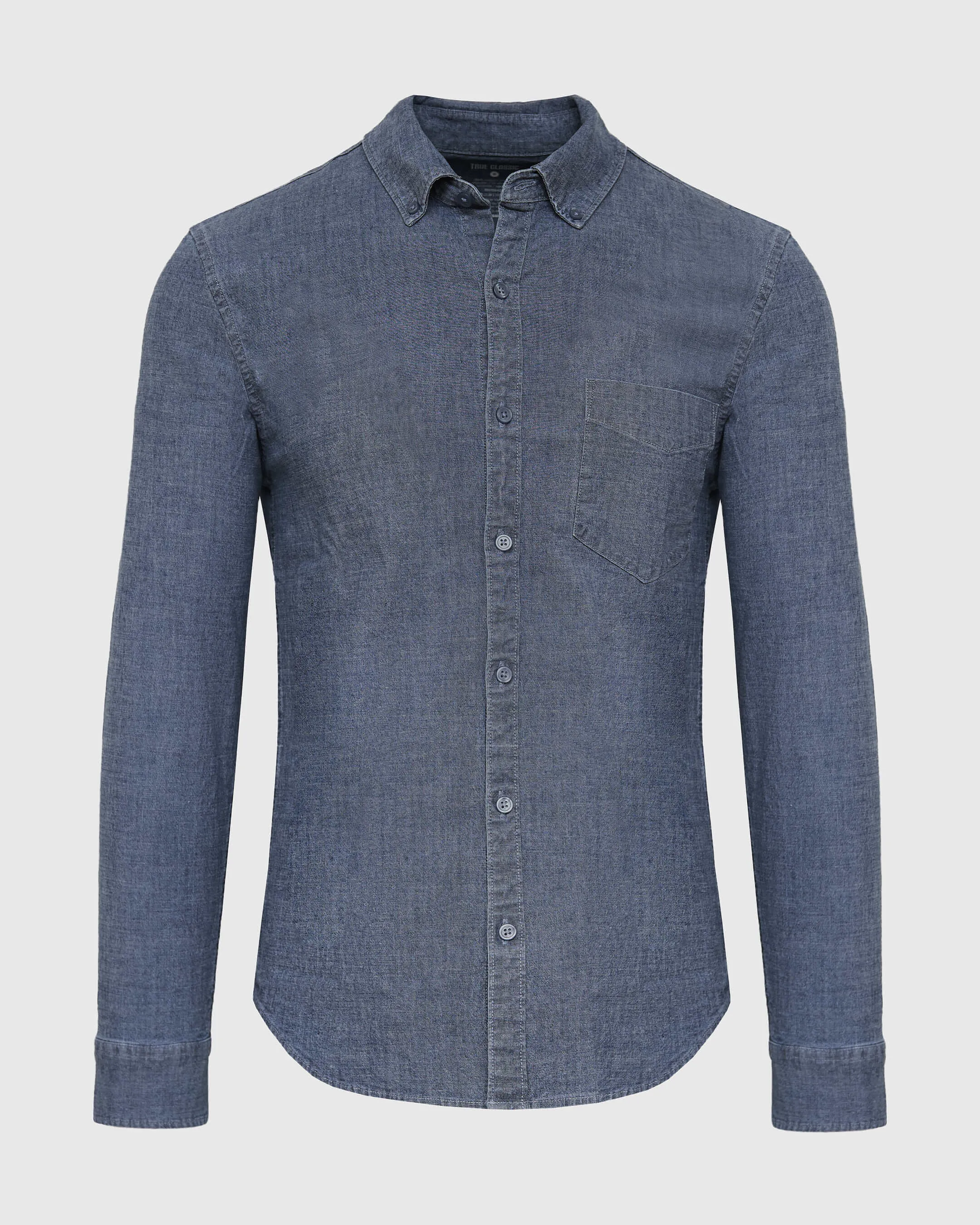 Medium Indigo Wash Long Sleeve Chambray Shirt sold by True Classic product image thumbnail 2