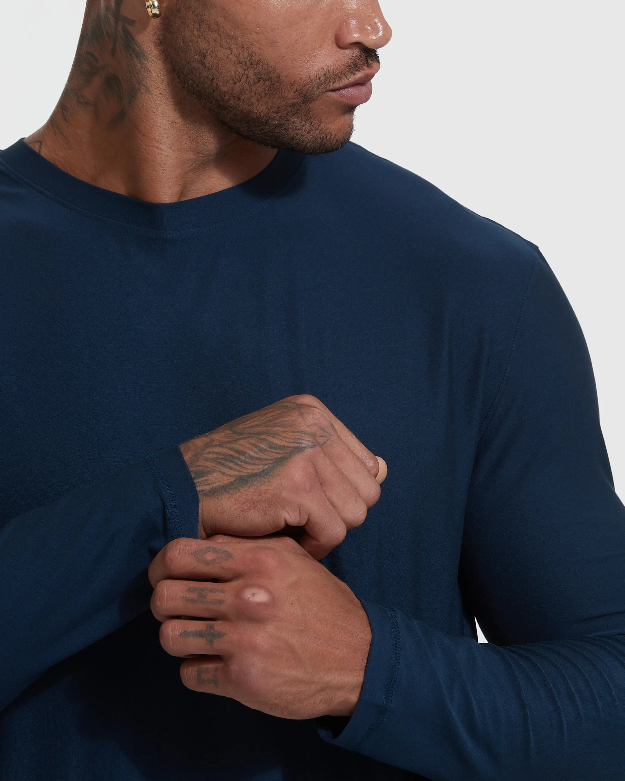 Navy Active Long Sleeve Crew T-Shirt sold by True Classic product image thumbnail 5