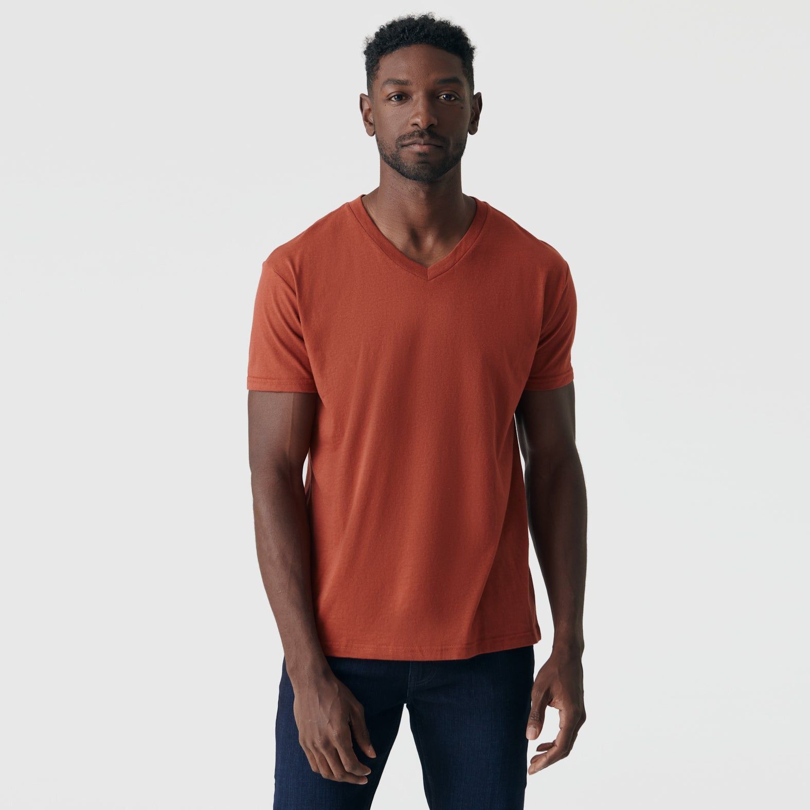 Rust V-Neck Tee sold by True Classic