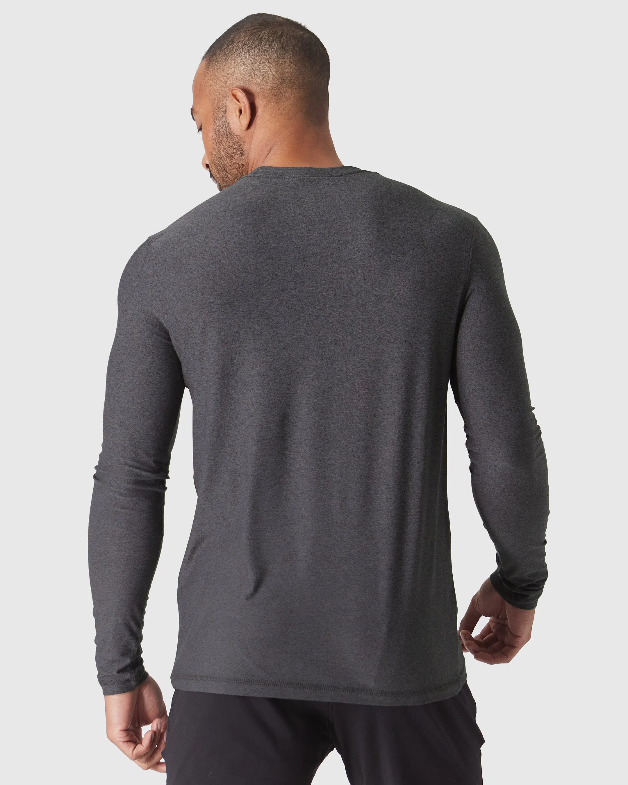 Dark Heather Tempest Long Sleeve Active Crew Neck sold by True Classic product image thumbnail 3