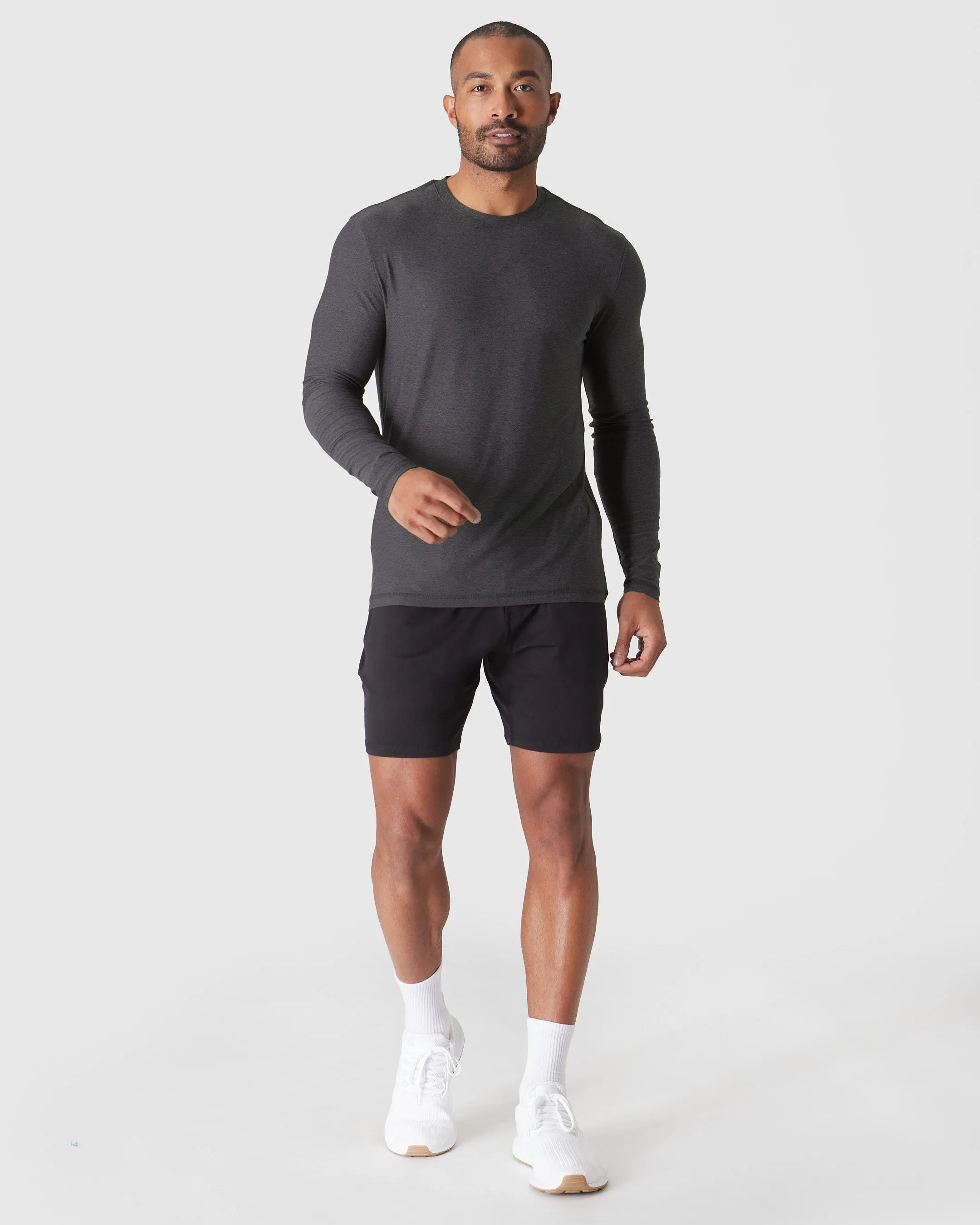 Dark Heather Tempest Long Sleeve Active Crew Neck sold by True Classic product image thumbnail 4