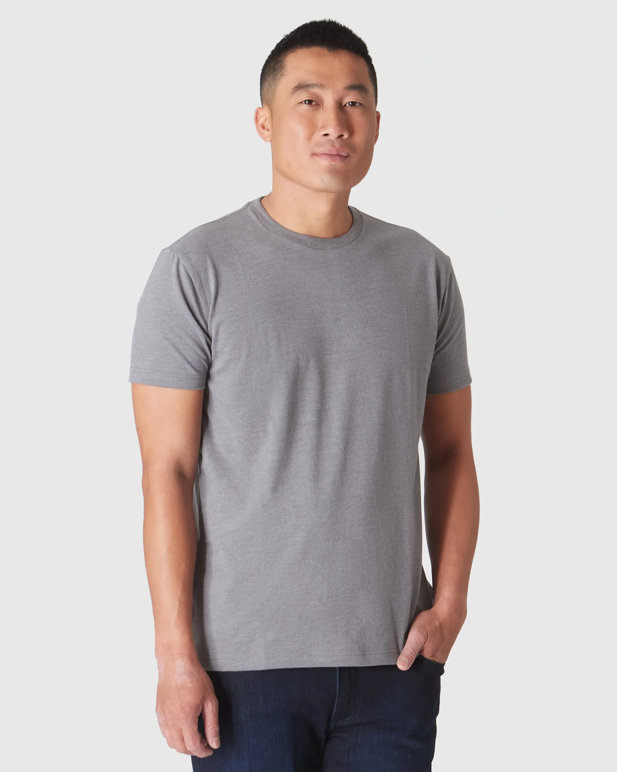 Heather Graphite Short Sleeve Crew Neck Tee sold by True Classic