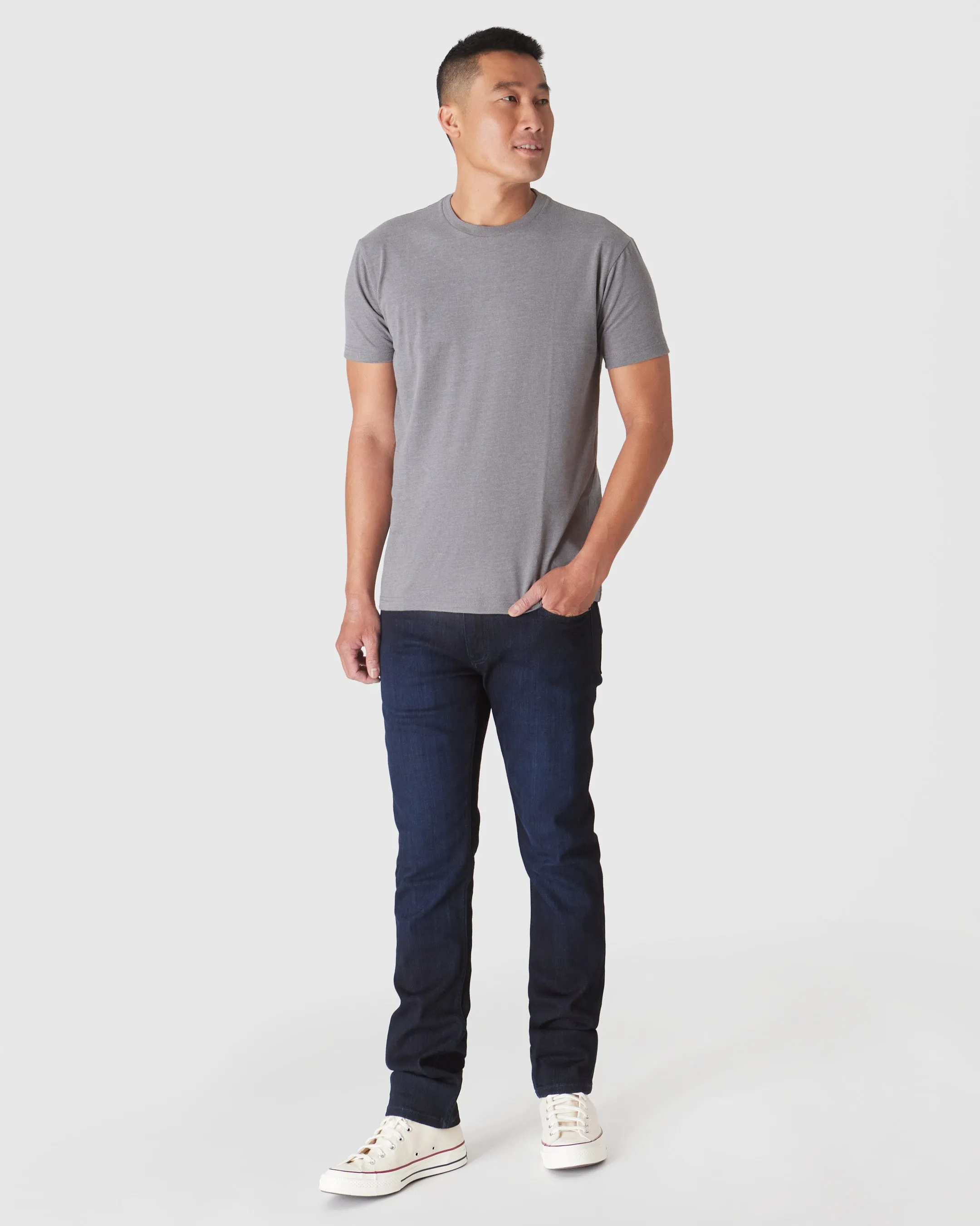 Heather Graphite Short Sleeve Crew Neck Tee sold by True Classic product image thumbnail 4