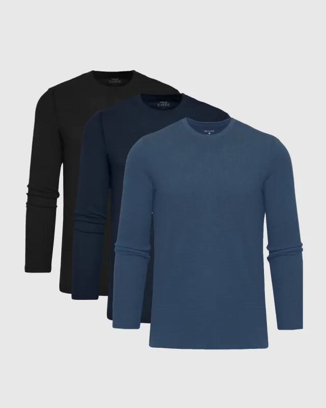 The Standard Waffle Long Sleeve Crew Neck 3-Pack sold by True Classic