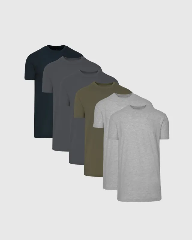 Core Color Tall Straight Hem Crew Neck T-Shirt 6-Pack sold by True Classic