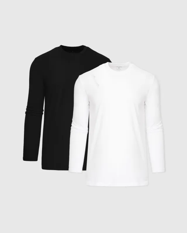 Black & White Tall Long Sleeve T-Shirt 2-Pack sold by True Classic