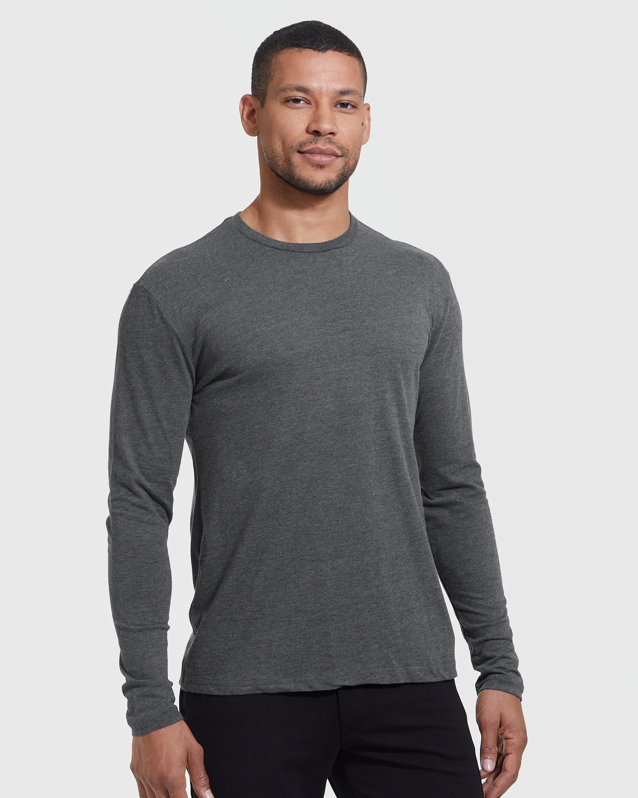 Heather Long Sleeve Crew Neck T-Shirt 3-Pack sold by True Classic product image thumbnail 2