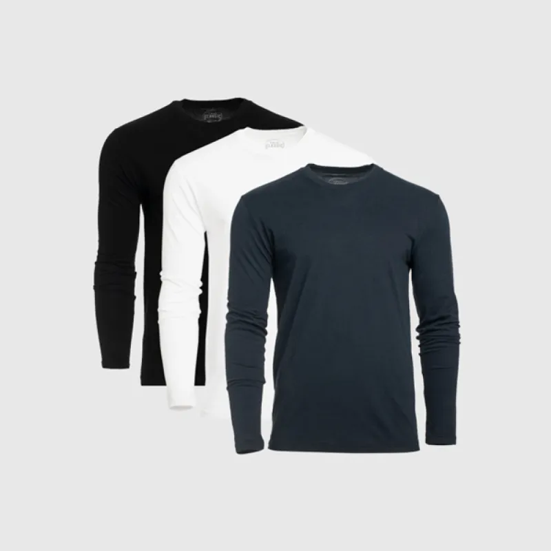 The Essentials Classic Long Sleeve Crew Neck 3-Pack sold by True Classic