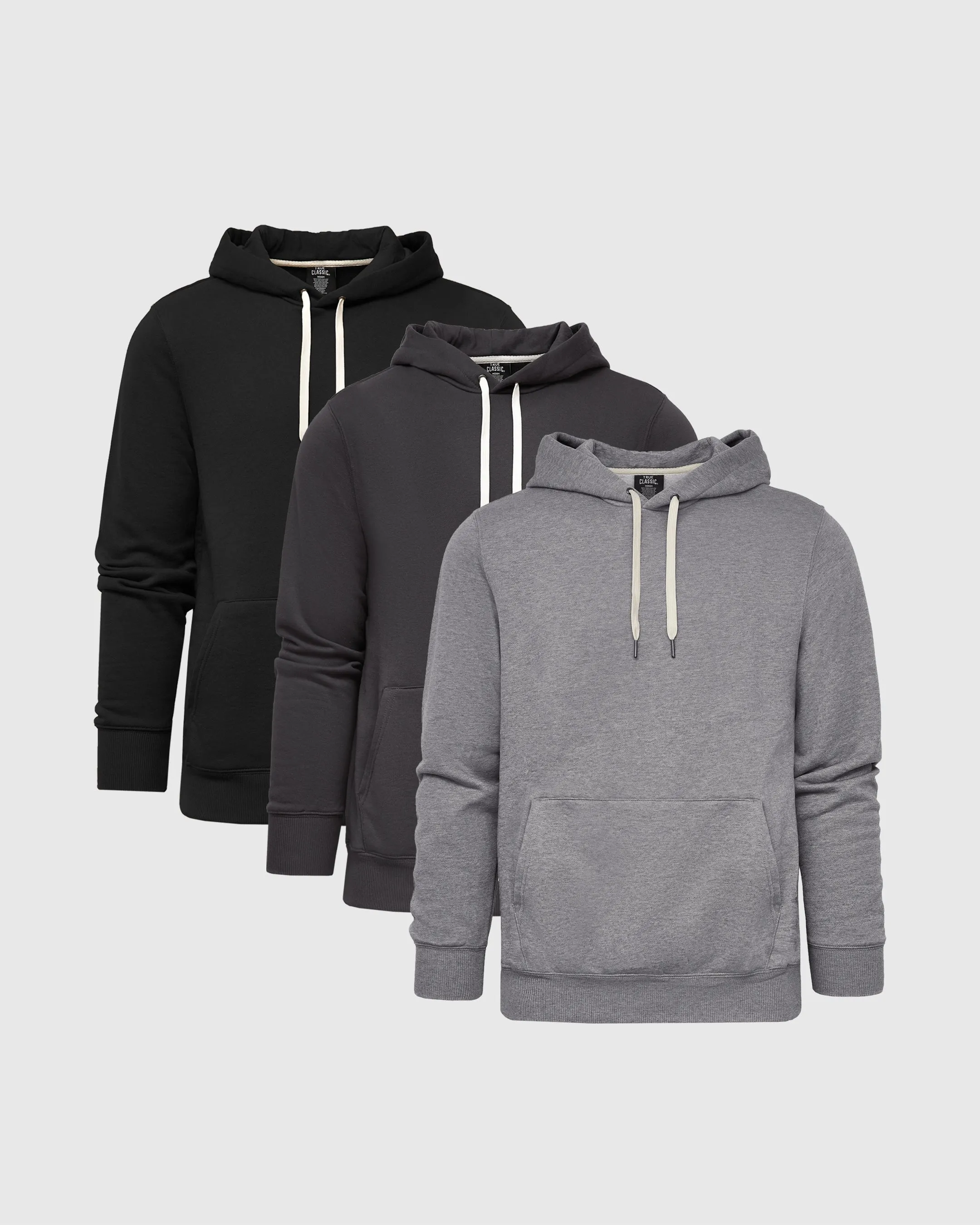 Multi Fleece French Terry Pullover Hoodie 3-Pack sold by True Classic