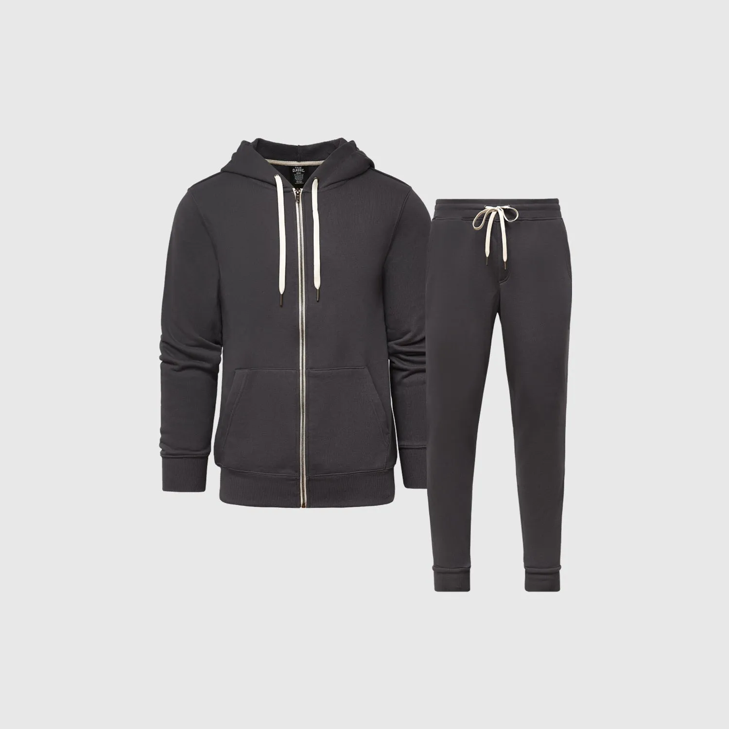 Carbon Fleece Zip Hoodie and Jogger Set sold by True Classic