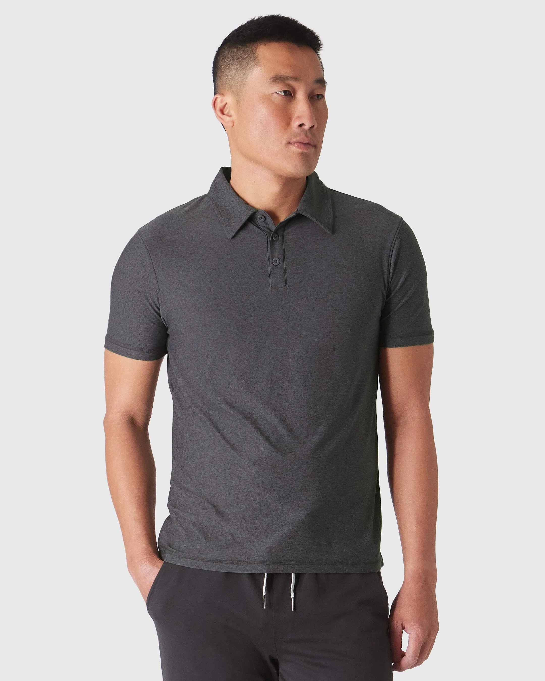 Dark Heather Tempest Active Polo 2.0 sold by True Classic