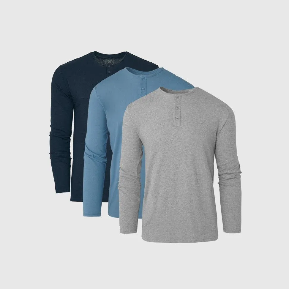 Blues Long Sleeve Henley 3-Pack sold by True Classic
