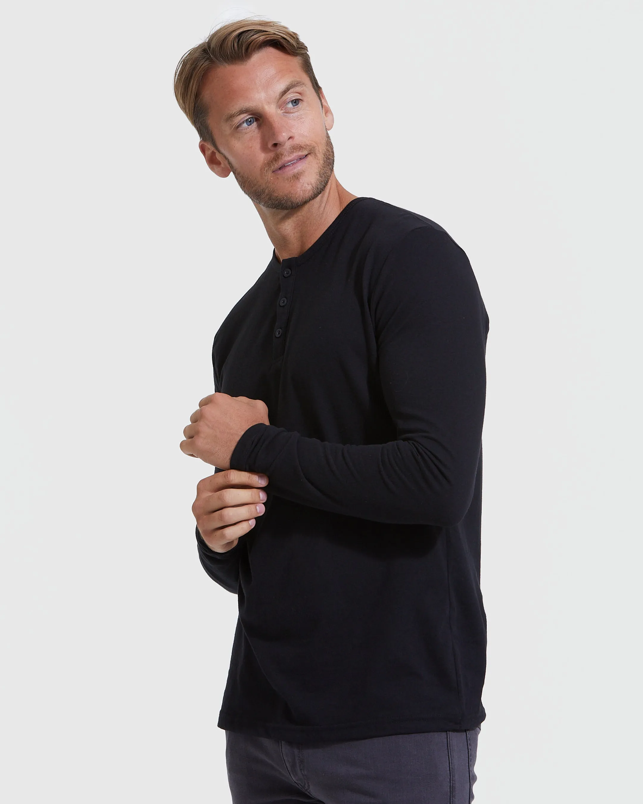 Black and Blue Henley 2-Pack sold by True Classic product image thumbnail 3